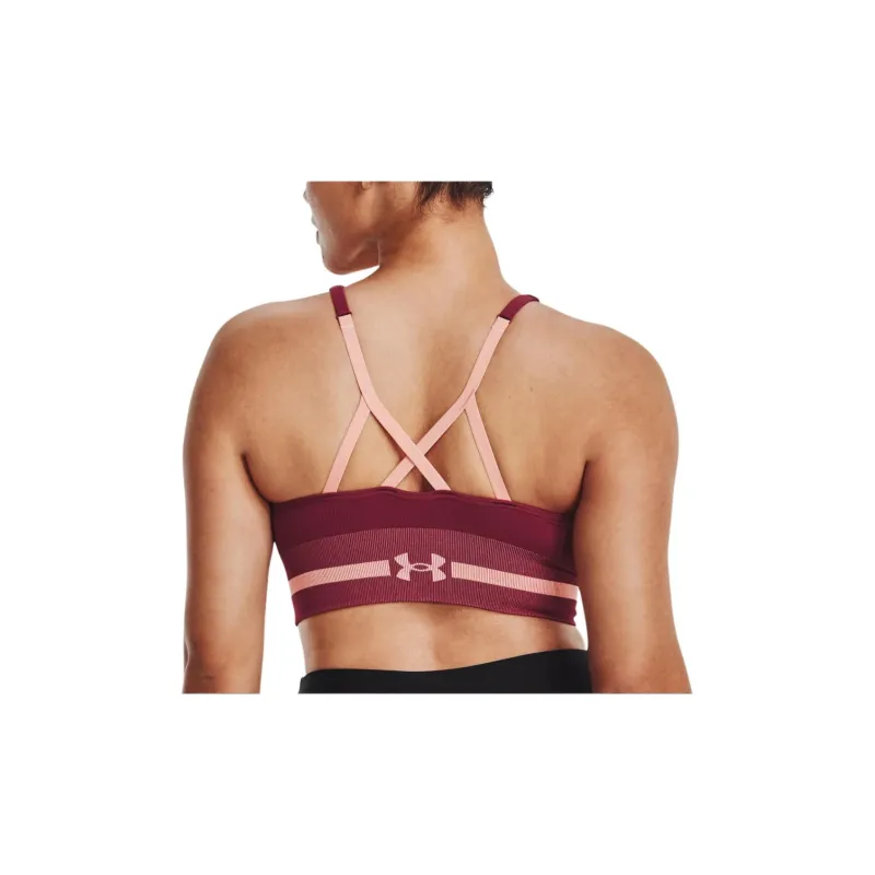 Under Armour Seamless Low Long Sports Bra Sports Underwear Women's Pink Beach-3
