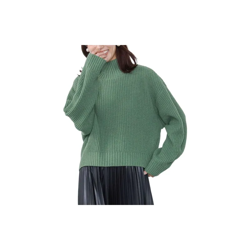 Beams HEART Sweater Women's Green-3