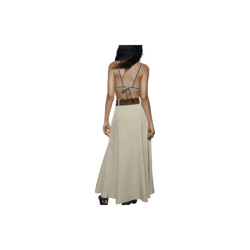 ZARA Casual Long Skirts Women's White-3