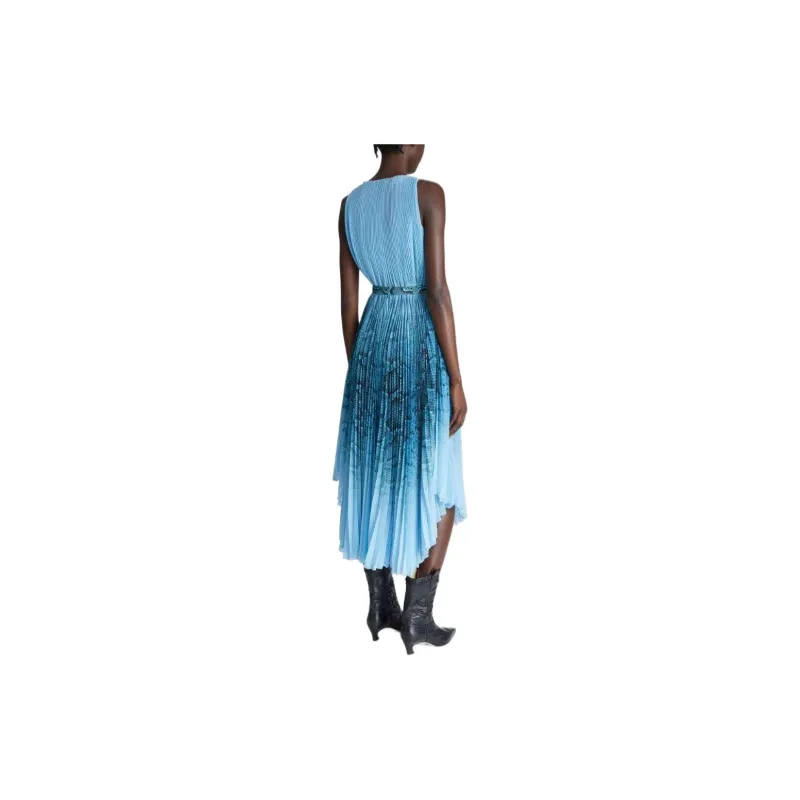 ERMANNO SCERVINO Snakeskin print Pleated Midi Dress-3