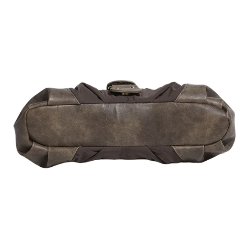 NOMK PU Shoulder Bag, Baguette Bag, Handbag, Shoulder Bag Women's Coffee-5