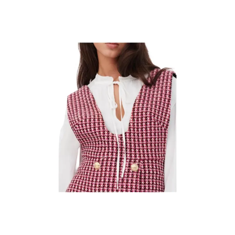 Maje Long-Sleeved Dresses Women's Rose Red-1
