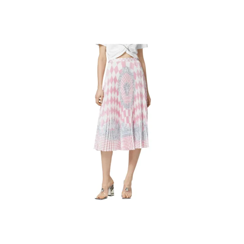 VERSACE Pleated Straight Hem Midi Skirt-3
