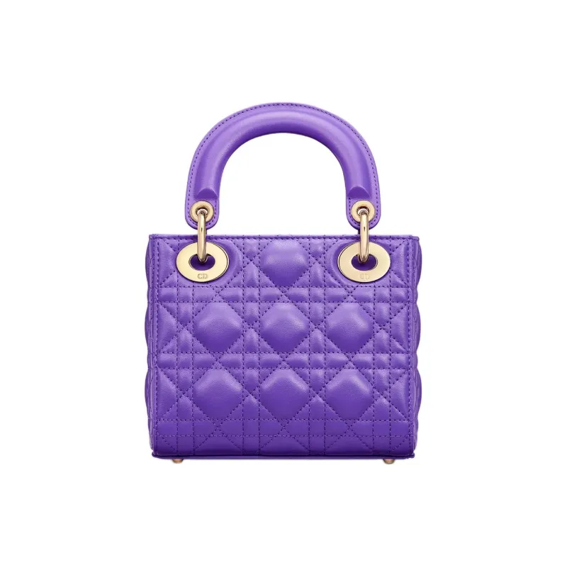 DIOR Lady Dior Lambskin Dior Bag Shoulder Bag Crossbody Bag Handbag Mini Women's Purple-3