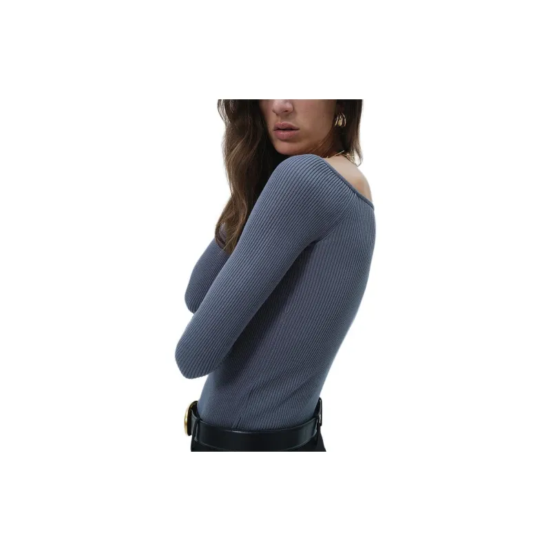 H&M T Shirts Women's Dove Blue Color-1