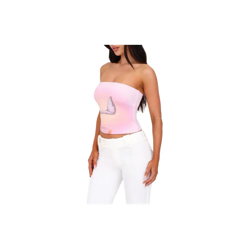 Tiger Mist AMBROSE BOOB TUBE Strapless Top Women's Pink-3