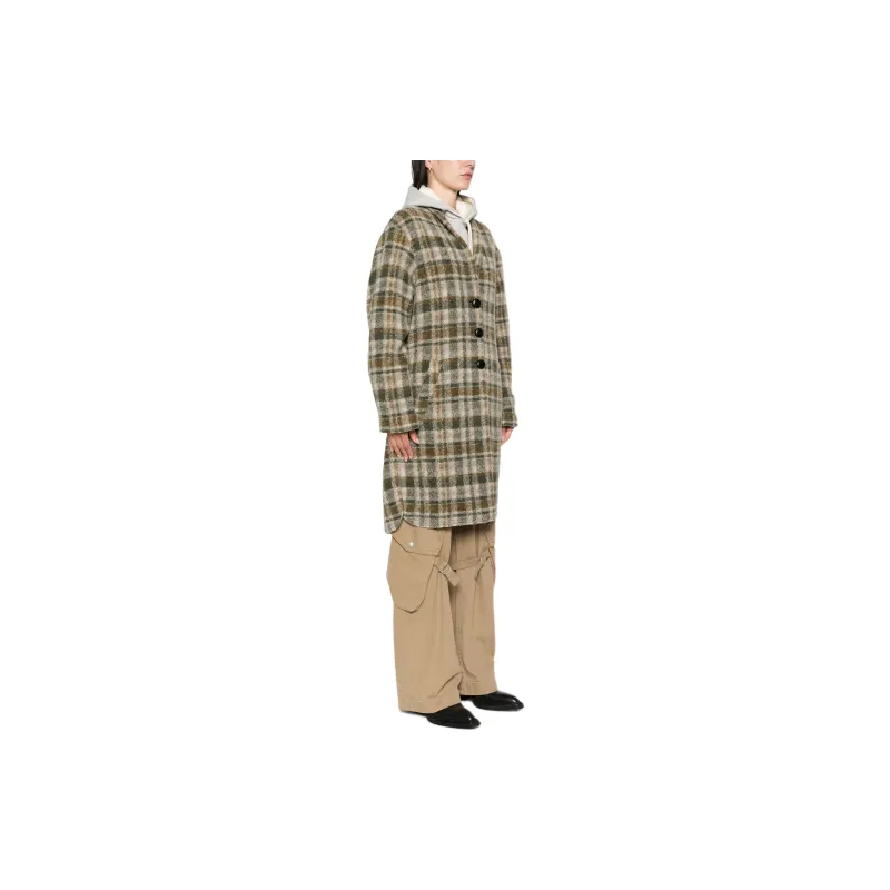 ISABEL MARANT ETOILE Long Sleeved Checked Coat-3