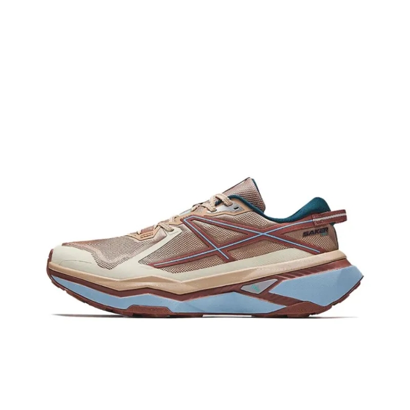 Anta Anti Slip Wear Resistant Low Top Trail Running Running Shoes Men's Beige Red-0