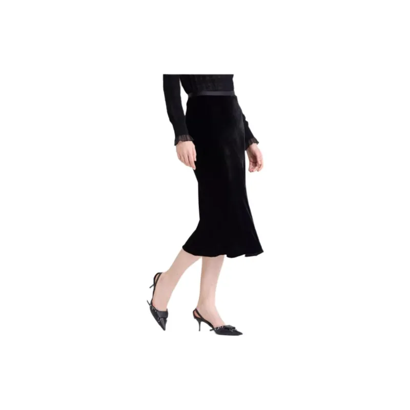 RARE Casual Long Skirt Women's Black-4