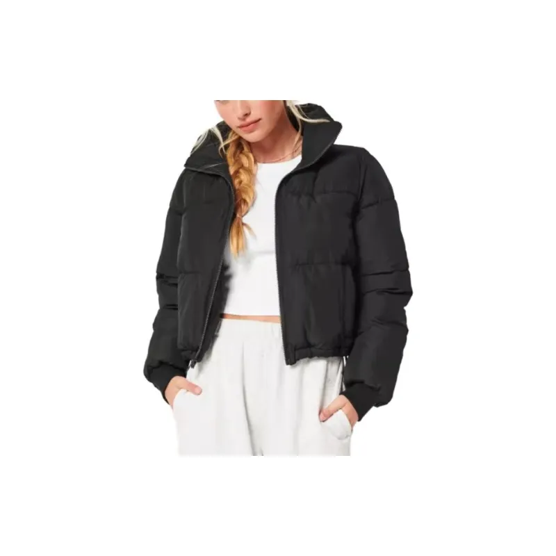 Hollister Puffer Jackets Women's Black-1