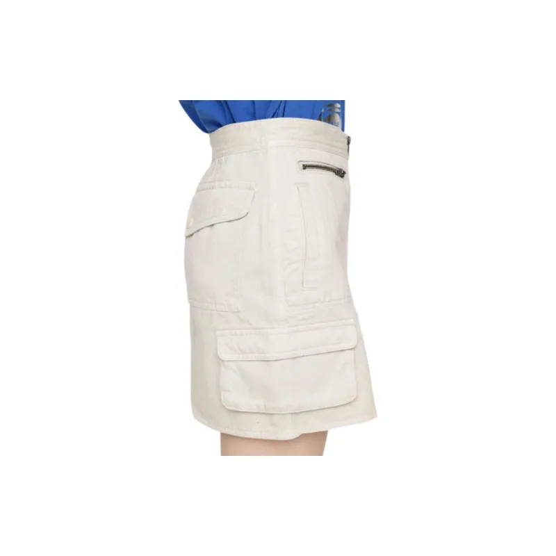 SLY Denim Short Skirts Women's Ivory-1