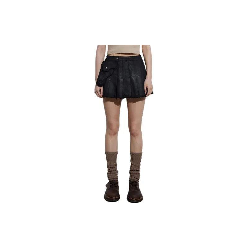 DRAGON FACE Casual Short Skirts Women's Black-0
