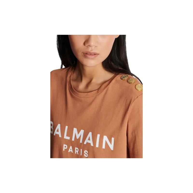 BALMAIN T Shirts Women's Light Brown-6