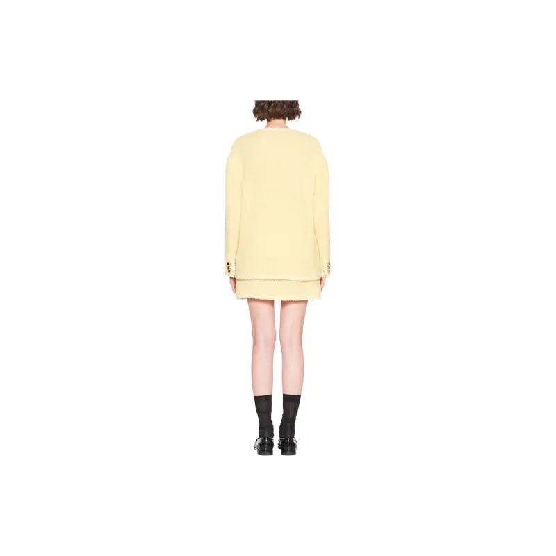 MIU MIU Bouclé V Neck Cardigan-2