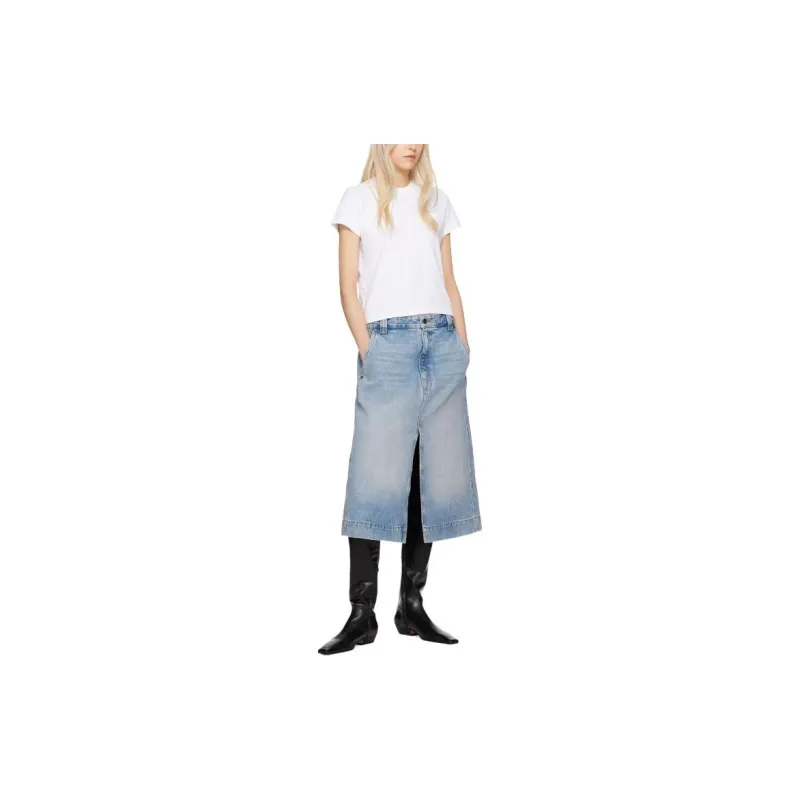 Vetements Denim Long Skirts Women's Blue-3
