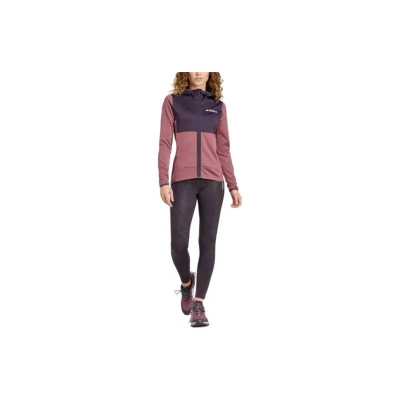 Adidas Terre Xperior Light Fleece Hooded Jacket Jackets Coats Women's Burgundy Red-4