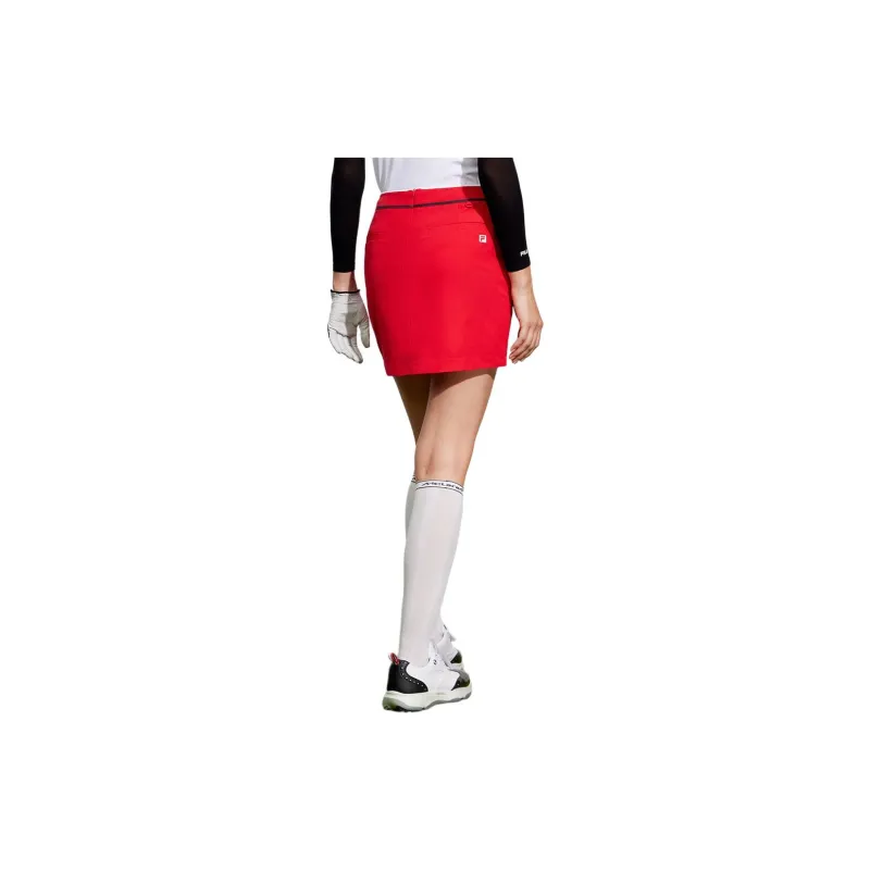 FILA SS24 Casual Short Skirts Women's Fluorescent Flame Red-2