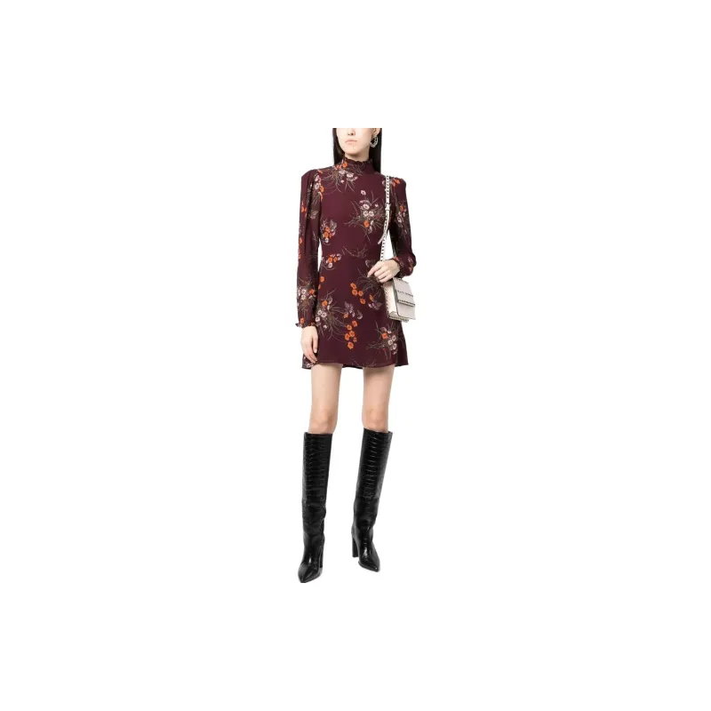 Reformation Long-Sleeved Dresses Women's Deep Red-1
