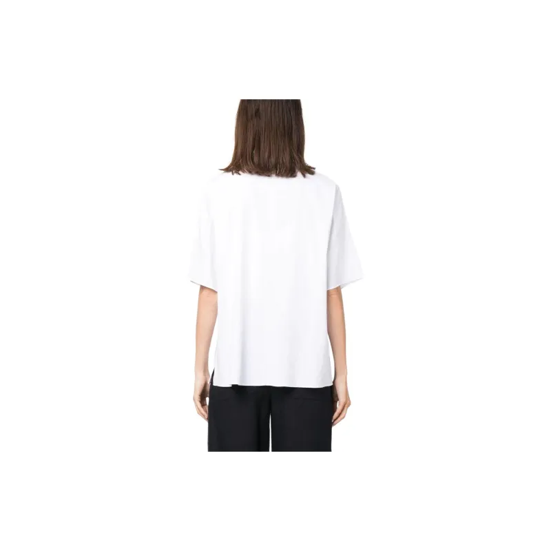 VINCE Split neck Short sleeved Blouse-3