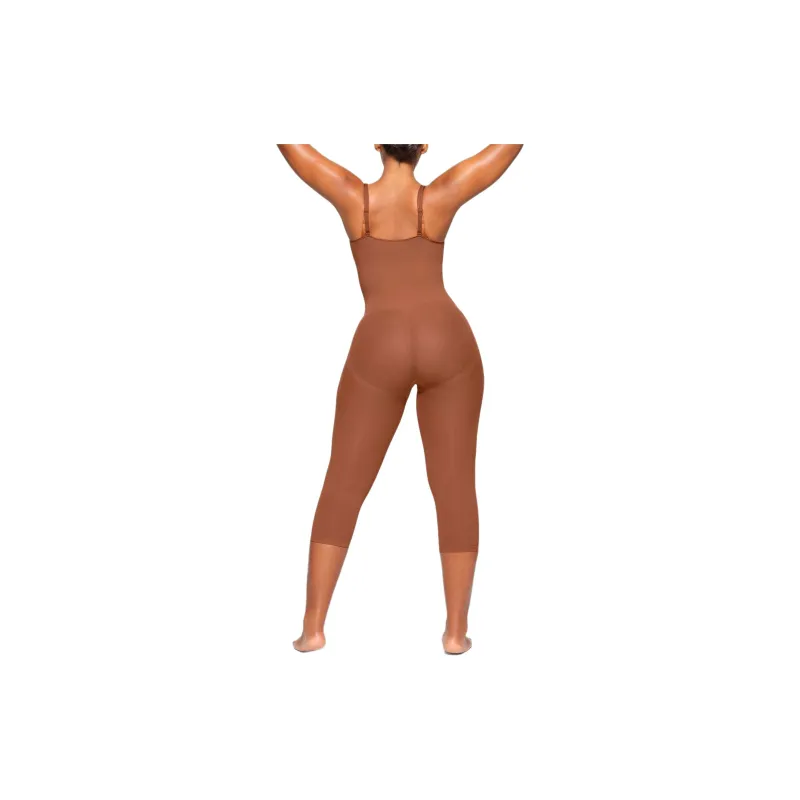 SKIMS EVERYDAY SCULPT OPEN BUST CATSUIT Jumpsuit Women's Bronze/Bronze-2