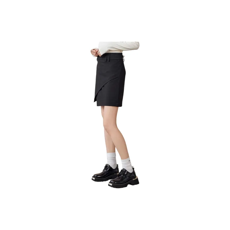 A21 Casual Short Skirts Women's Black-4