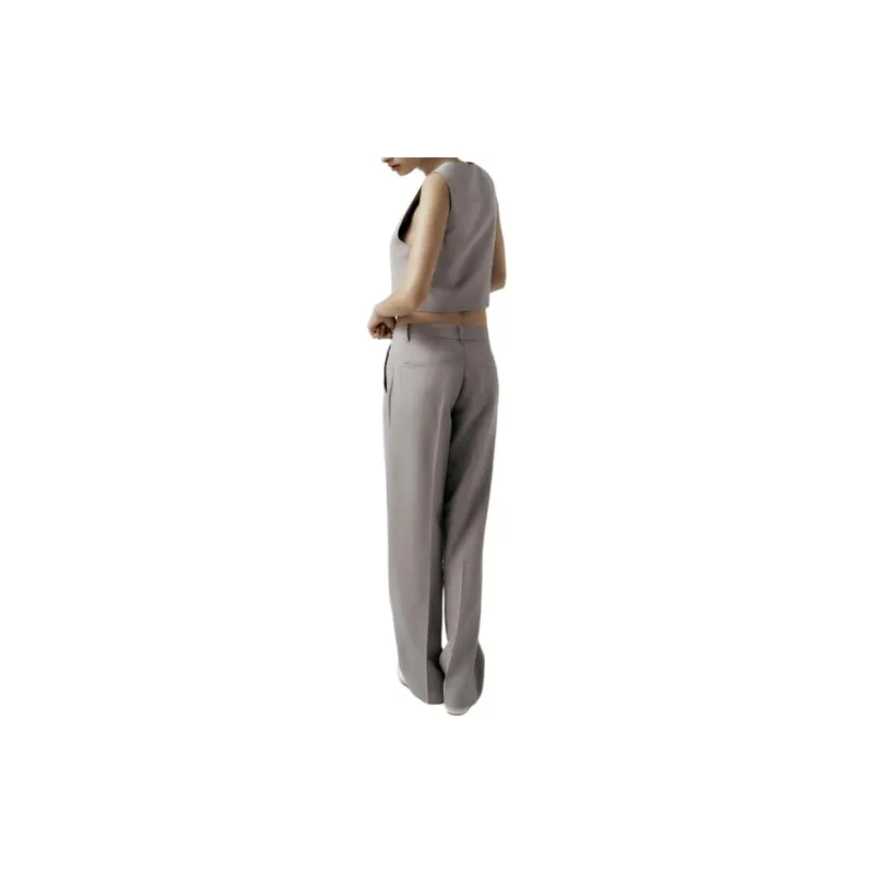 ZARA Casual Pants Women's Dark Taupe-3
