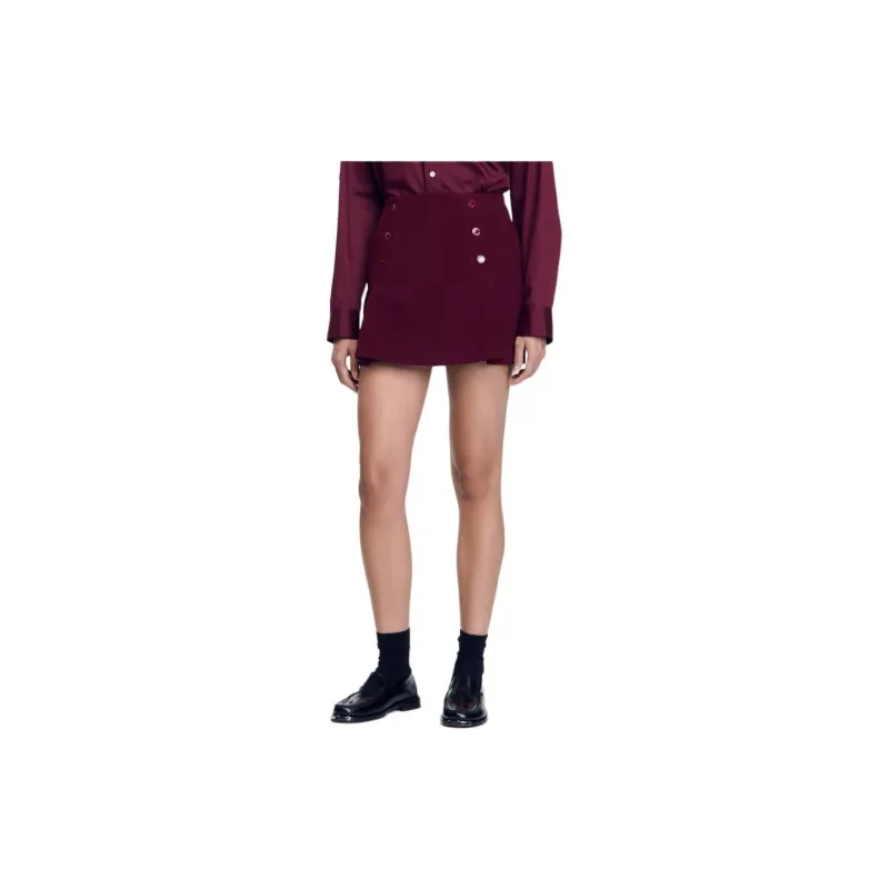 Sandro Press stud Mini Skirt-2