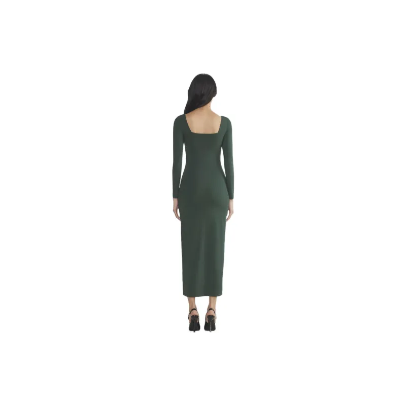 ARITZIA FW24 Contour Squareneck Longsleeve Maxi Dress Long-Sleeved Dresses Women's Scarab/Scarab Beetle Color-3