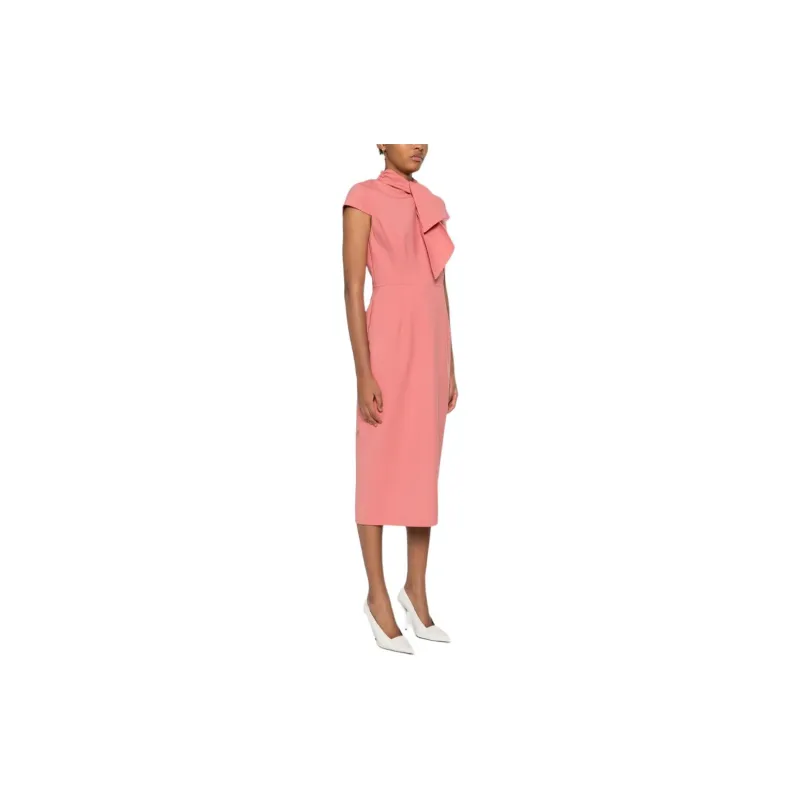 Oscar De La Renta Tied-neck Midi Dress-3