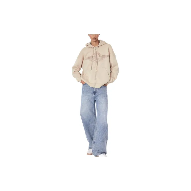 H&M Sweatshirt Women's Light Beige/Jane's Addiction-2