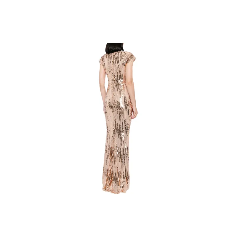 Talbot Runhof Sequined Cap sleeve Gown-1