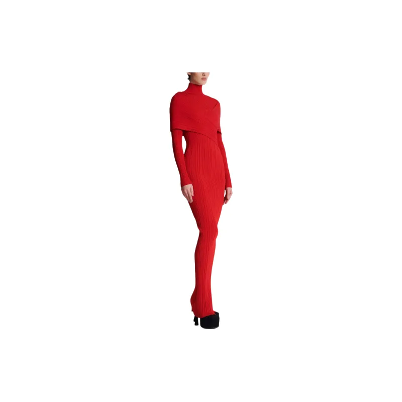 BALMAIN Pleated Knit Dress-2