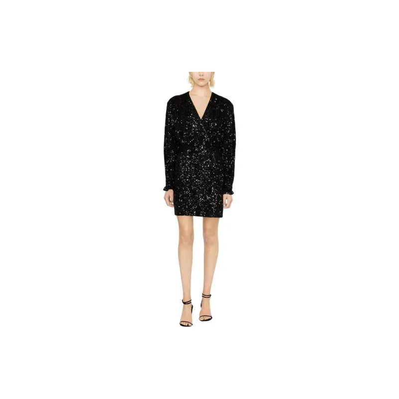 Rotate Birger Christensen Sequin embellished Wrap Minidress-2