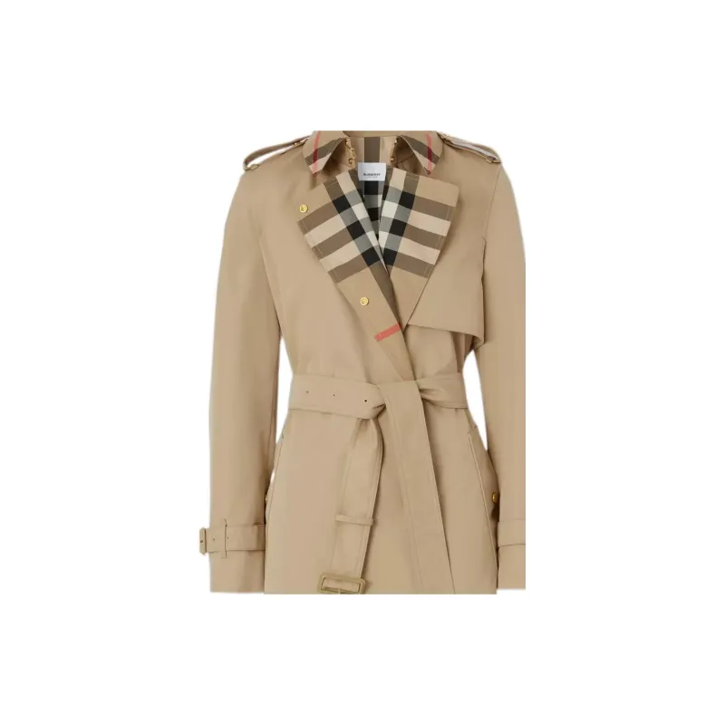 Burberry Exaggerated Check panel Trench Coat-4