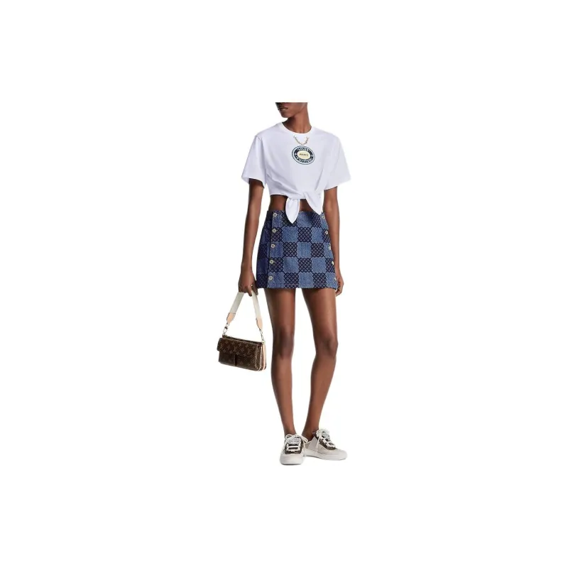 LOUIS VUITTON Damier Denim Mini Skirt-1