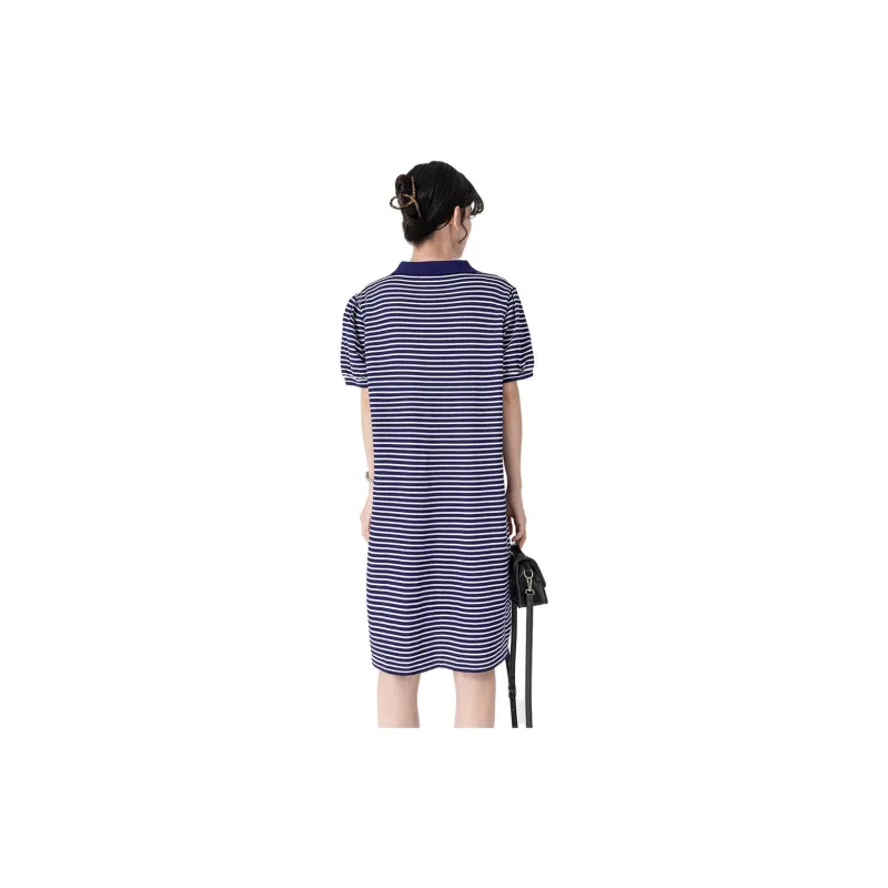 Gui'er Short-Sleeved Dresses Women's Dark Blue-1
