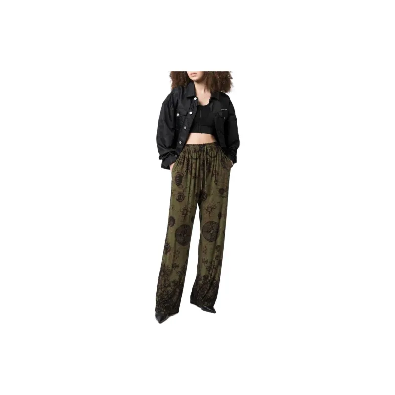 Marine Serre Knitted Sweatpants Women's Green-1