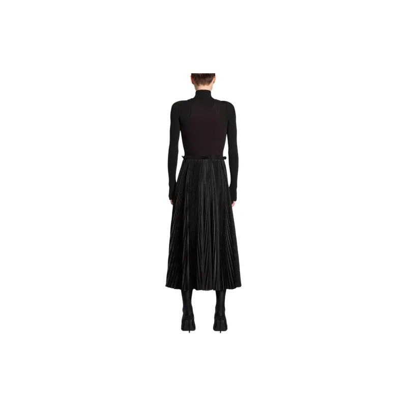 Balenciaga Allover Logo Tank Top Pleated Dress-3