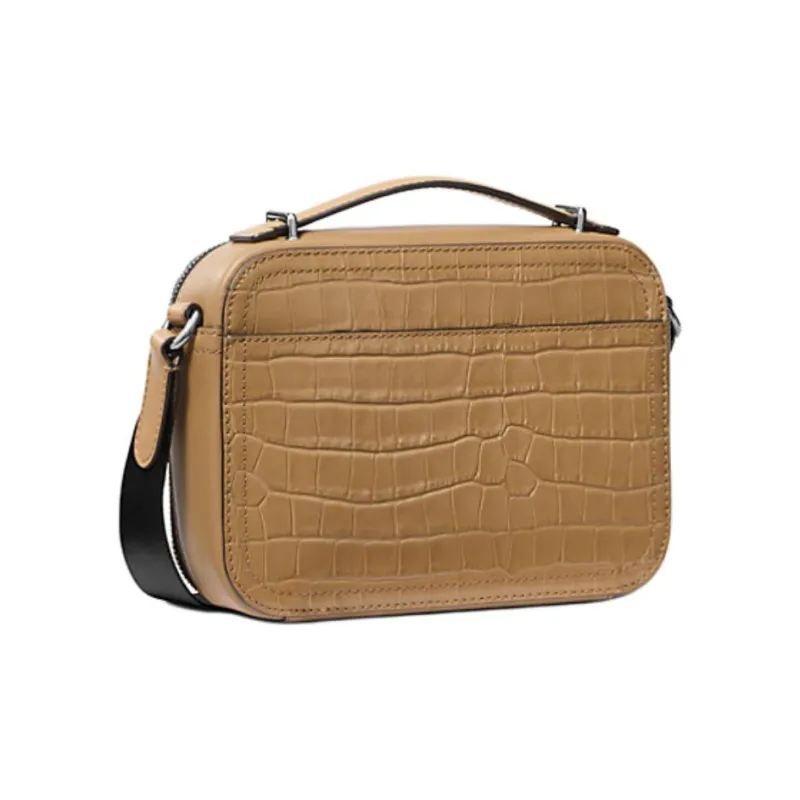 MICHAEL KORS Hudson Crocodile Embossed Leather Crossbody Bag-1
