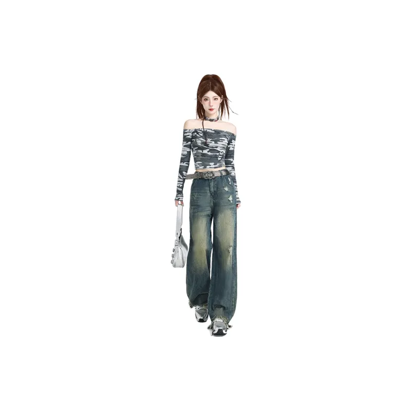 EOEI Jeans Women's Vintage Blue-12
