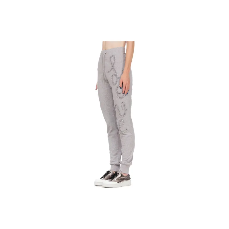 LOVE MOSCHINO Knitted Sweatpants Women's Gray-2