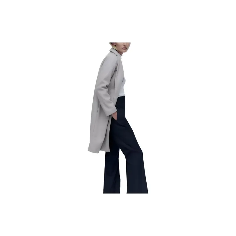 ZARA Trench Coats Women's Zebra Print Gray-4