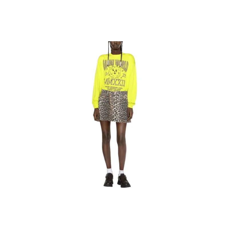 GANNI T-Shirts Women's Yellow Green-1