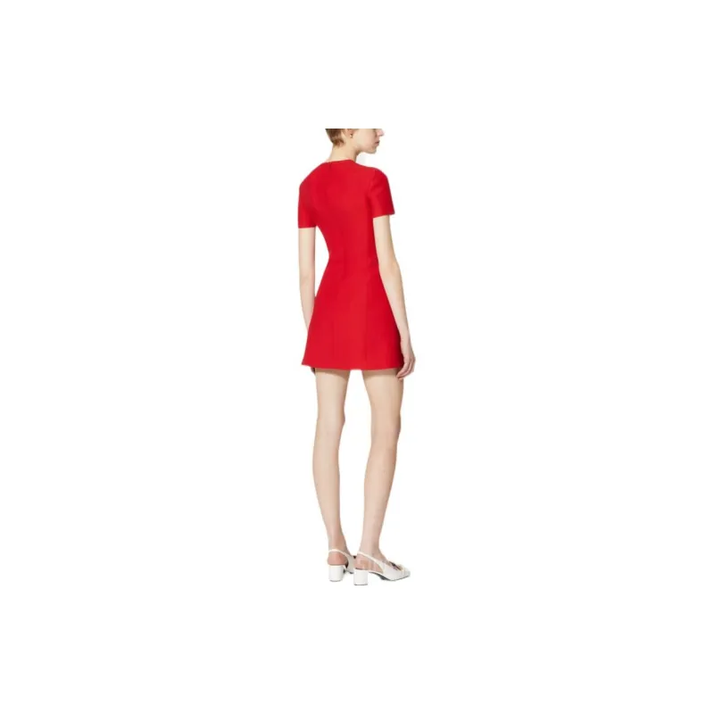 Valentino Short-Sleeved Dresses Women's Red-2