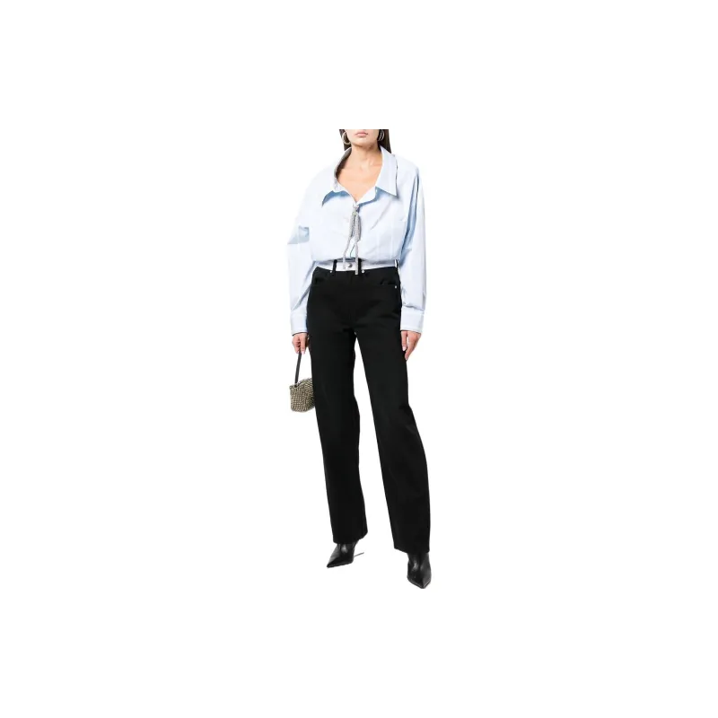 Alexander Wang Crystal embellished Striped Cotton Shirt-2