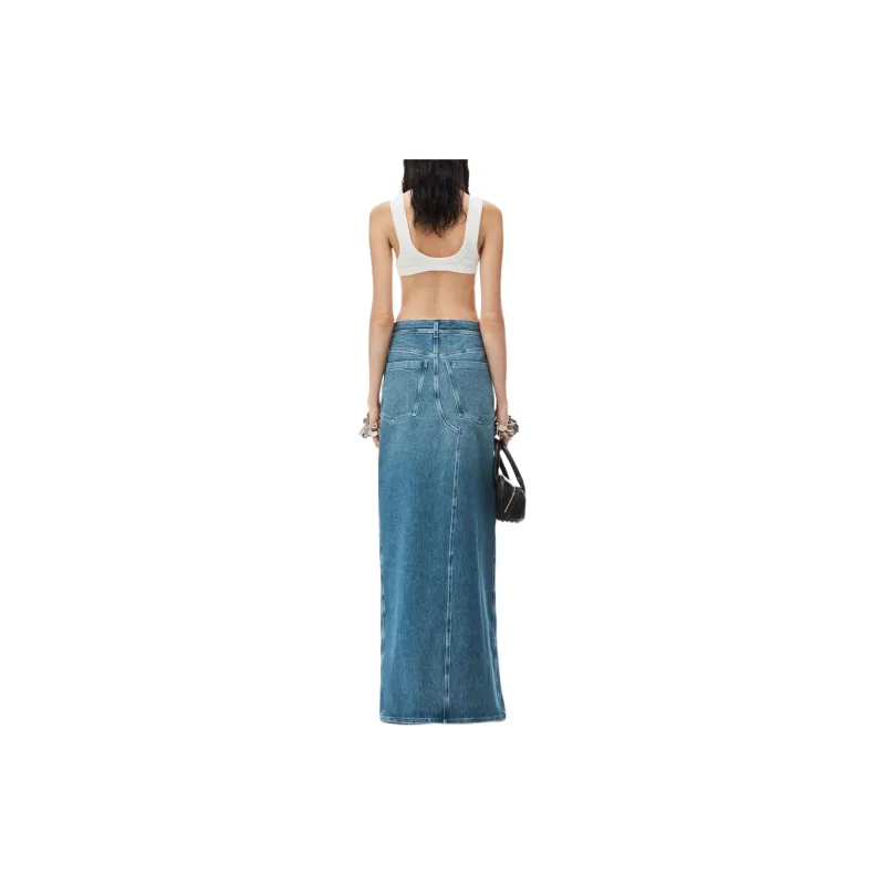 Alexander Wang Front slit Denim Maxi Skirt-2