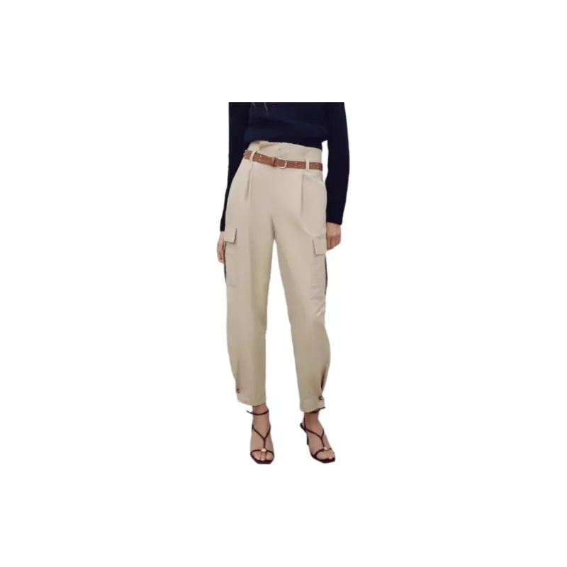 ZARA Cargo Pants Women's Light Khaki-2