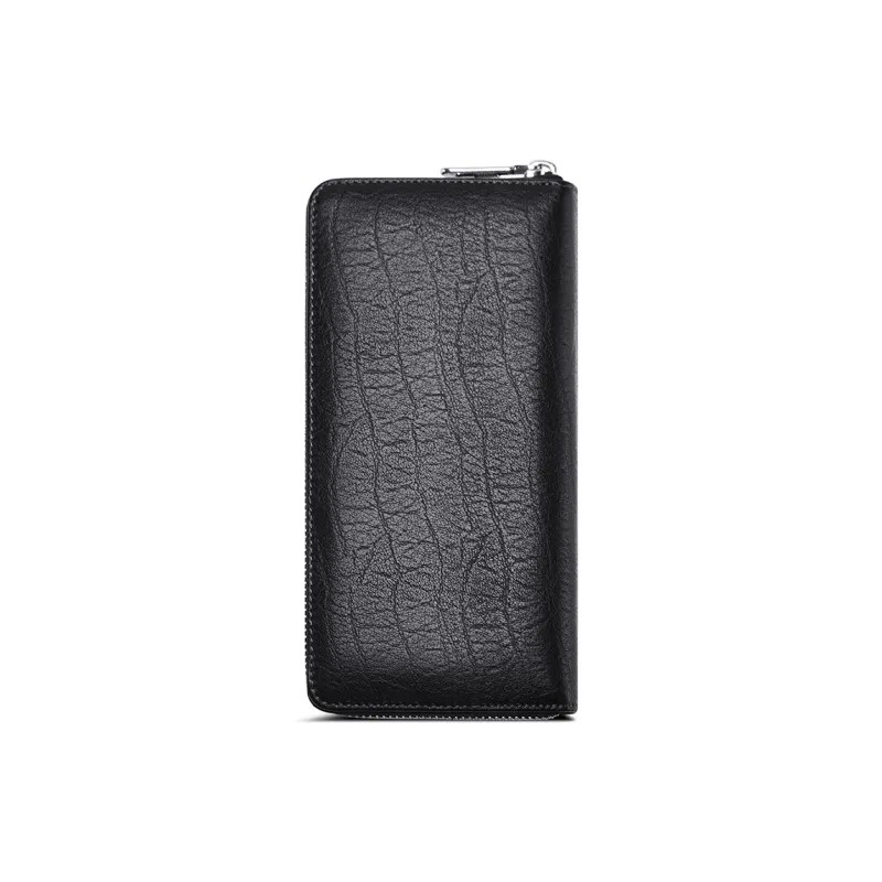 SEPTWOLVES Artificial Leather Wallet With Zip Closure Clutch Large Size Men's Black-10