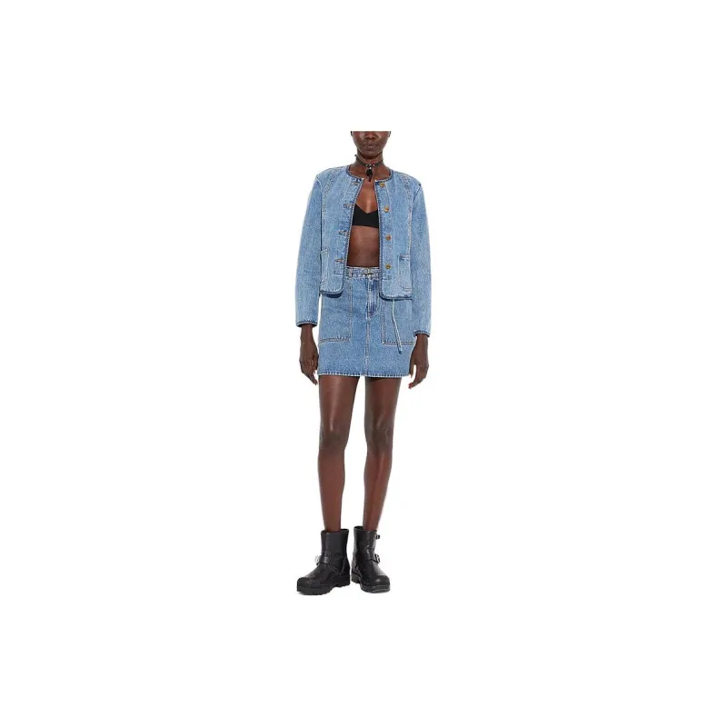 COACH SS23 Denim Short Skirts Women's Blue-1
