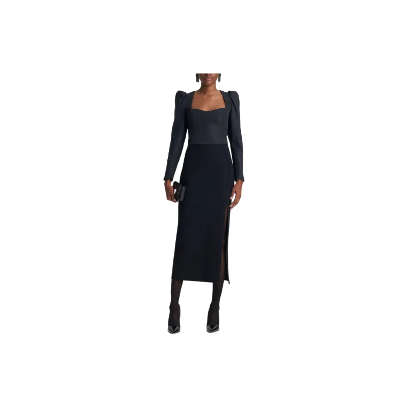 SCANLAN THEODORE Taffeta Slim Fit Top Crop Tops Women's BLACK/Black-1